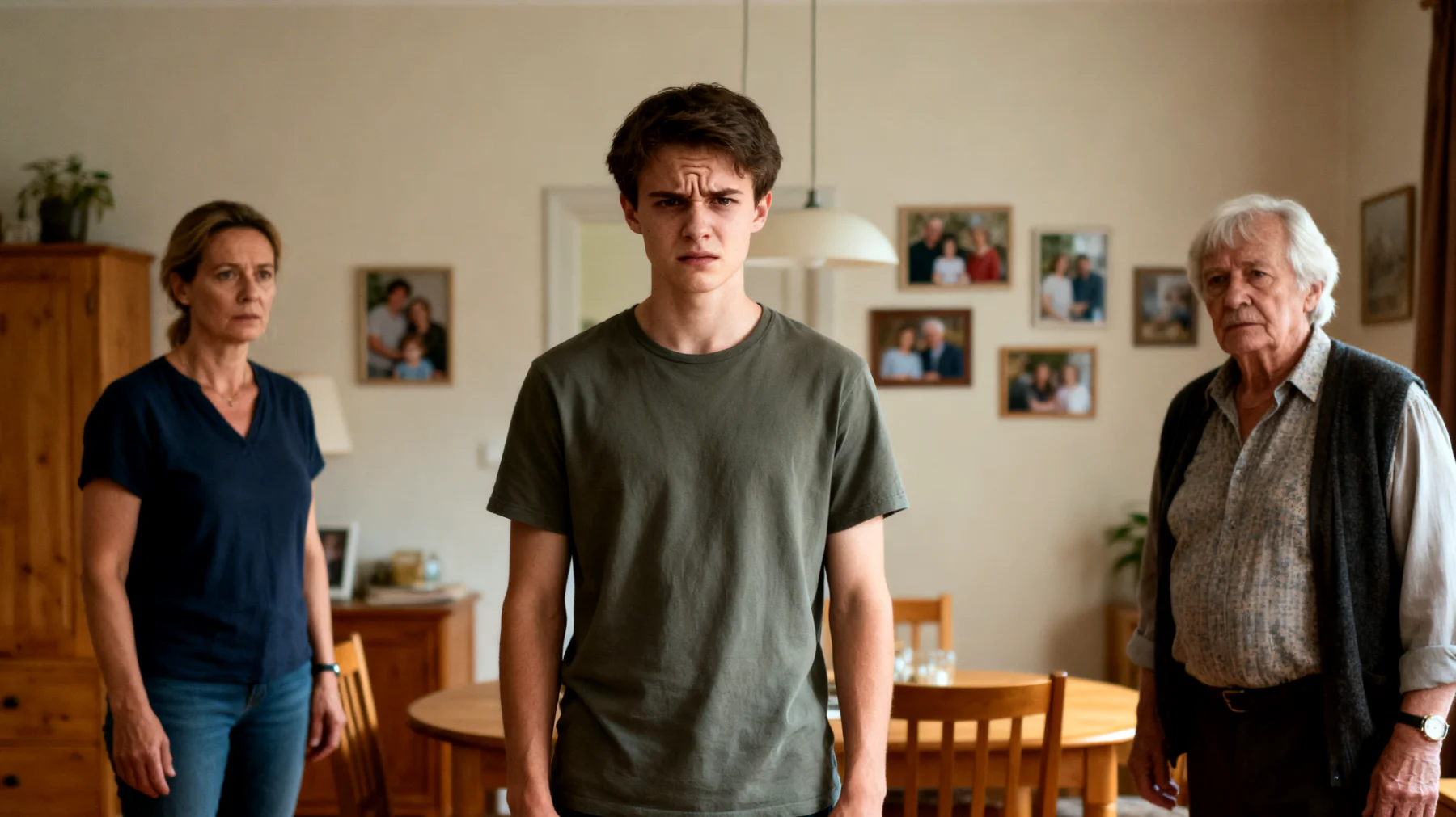 Die Eltern haben Schwierigkeiten, eine gemeinsame Erziehungslinie gegenüber ihren jungen erwachsenen Kindern aufrechtzuerhalten, da Großeltern, Onkel, Tanten und andere Familienmitglieder ständig in Erziehungsentscheidungen eingreifen, widersprüchliche Ratschläge geben und die elterliche Autorität untergraben. Dies führt zu Spannungen innerhalb der Großfamilie und zu Verwirrung bei den jungen Erwachsenen, die nicht wissen, welche Regeln und Werte sie wirklich übernehmen sollen."