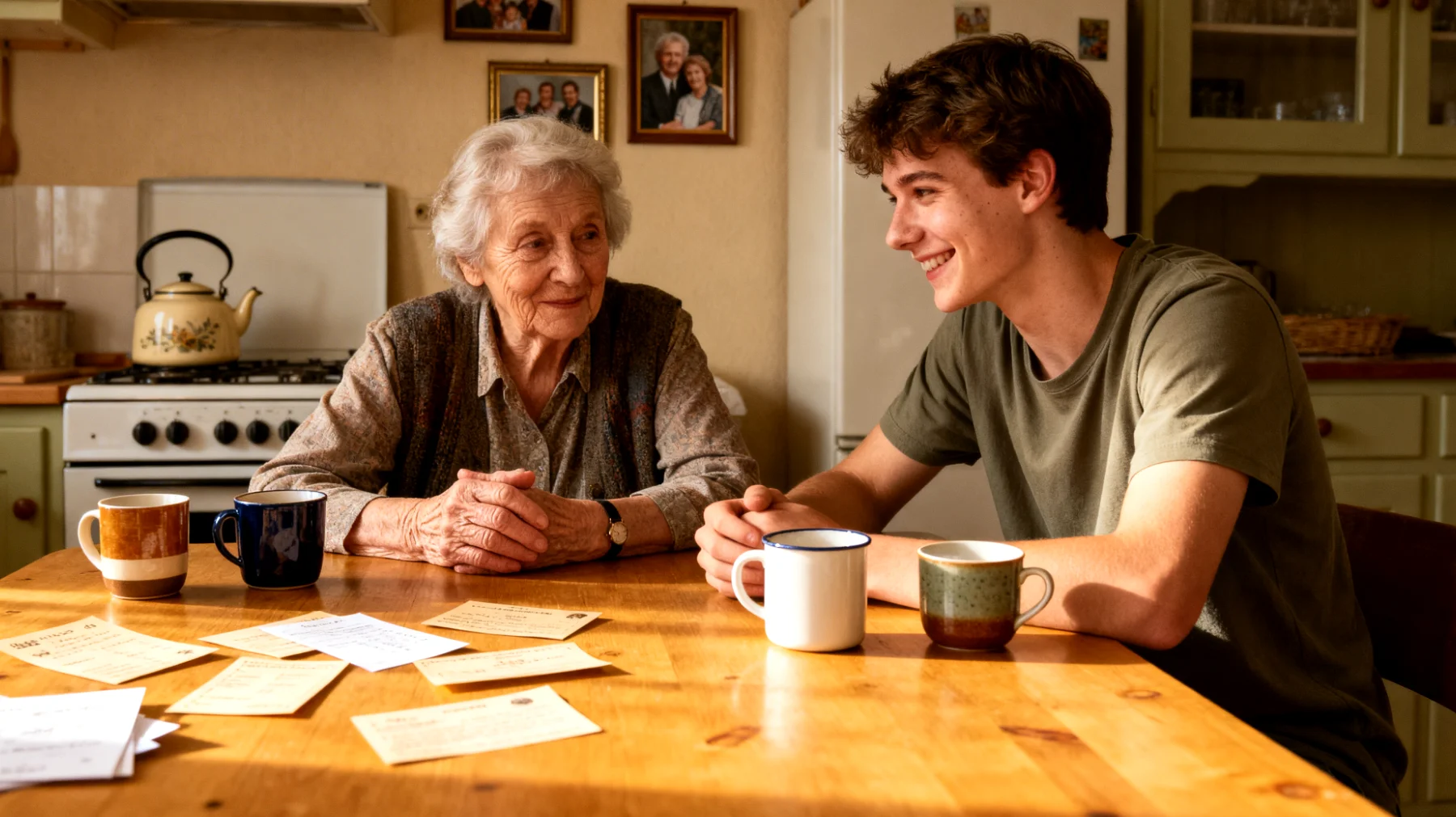 Die Großmutter hat Schwierigkeiten, ihrem erwachsenen Enkelkind dabei zu helfen, bedeutende Lebensveränderungen zu bewältigen – wie den Auszug von zu Hause, den Beginn des Studiums oder den Eintritt ins Berufsleben. Sie bemerkt, dass der Enkel/die Enkelin mit Unsicherheit, Rückzug oder emotionaler Blockade auf diese Übergangsphasen reagiert, und fühlt sich hilflos, weil ihre traditionellen Ratschläge und Erfahrungen von der jungen Generation oft als überholt oder nicht relevant empfunden werden."