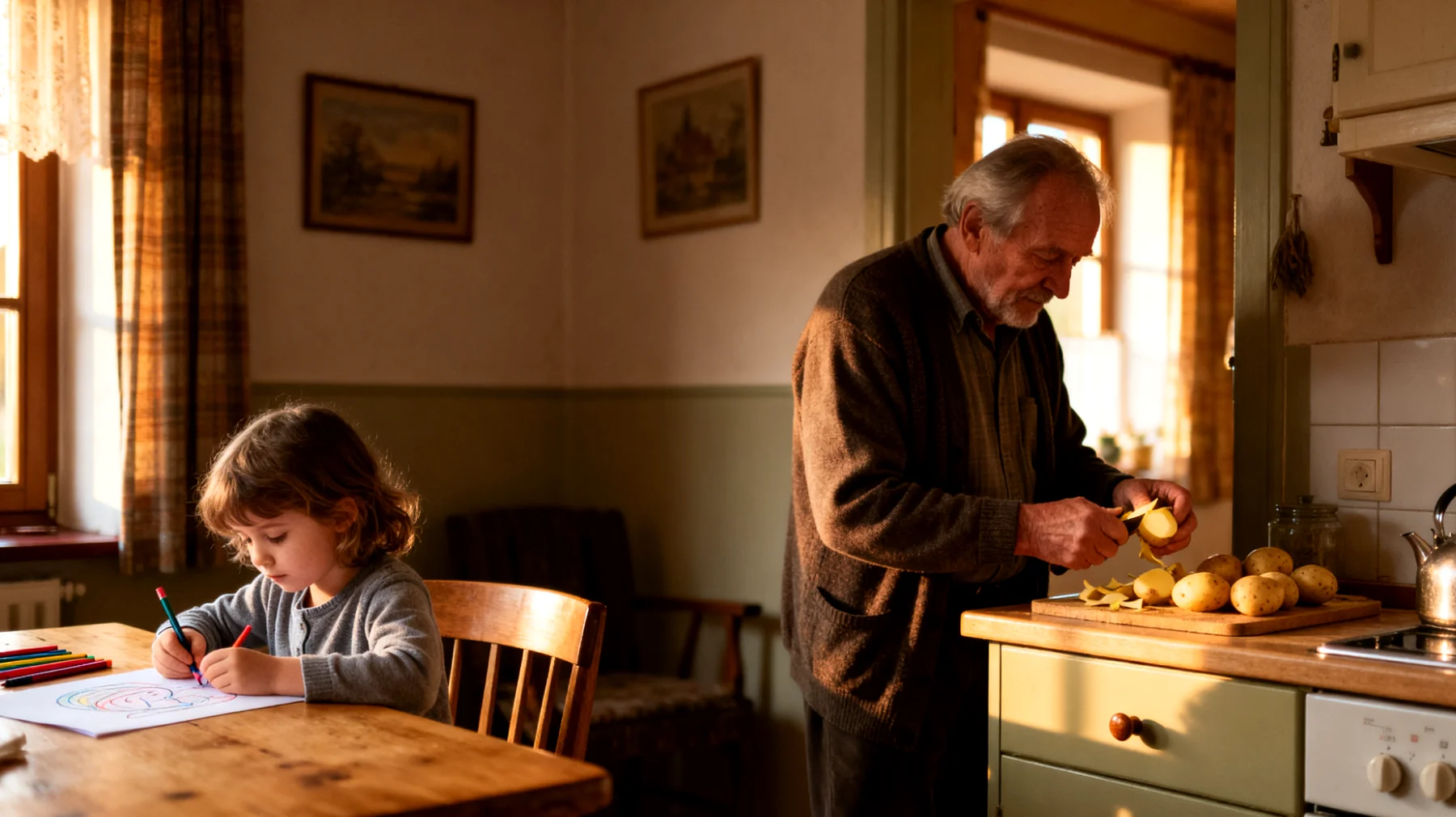 Der Großvater bemerkt, dass sein Enkelkind sich zunehmend von ihm distanziert – Umarmungen werden abgelehnt, gemeinsame Aktivitäten werden gemieden, und das Kind zieht es vor, alleine zu spielen oder sich in sein Zimmer zurückzuziehen. Der Großvater fühlt sich ausgeschlossen und weiß nicht, wie er die emotionale Verbindung aufrechterhalten kann, ohne das Kind zu drängen."